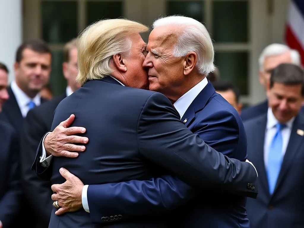 Deep Fake Picture of Donald Trump and Joe Biden hugging & kissing