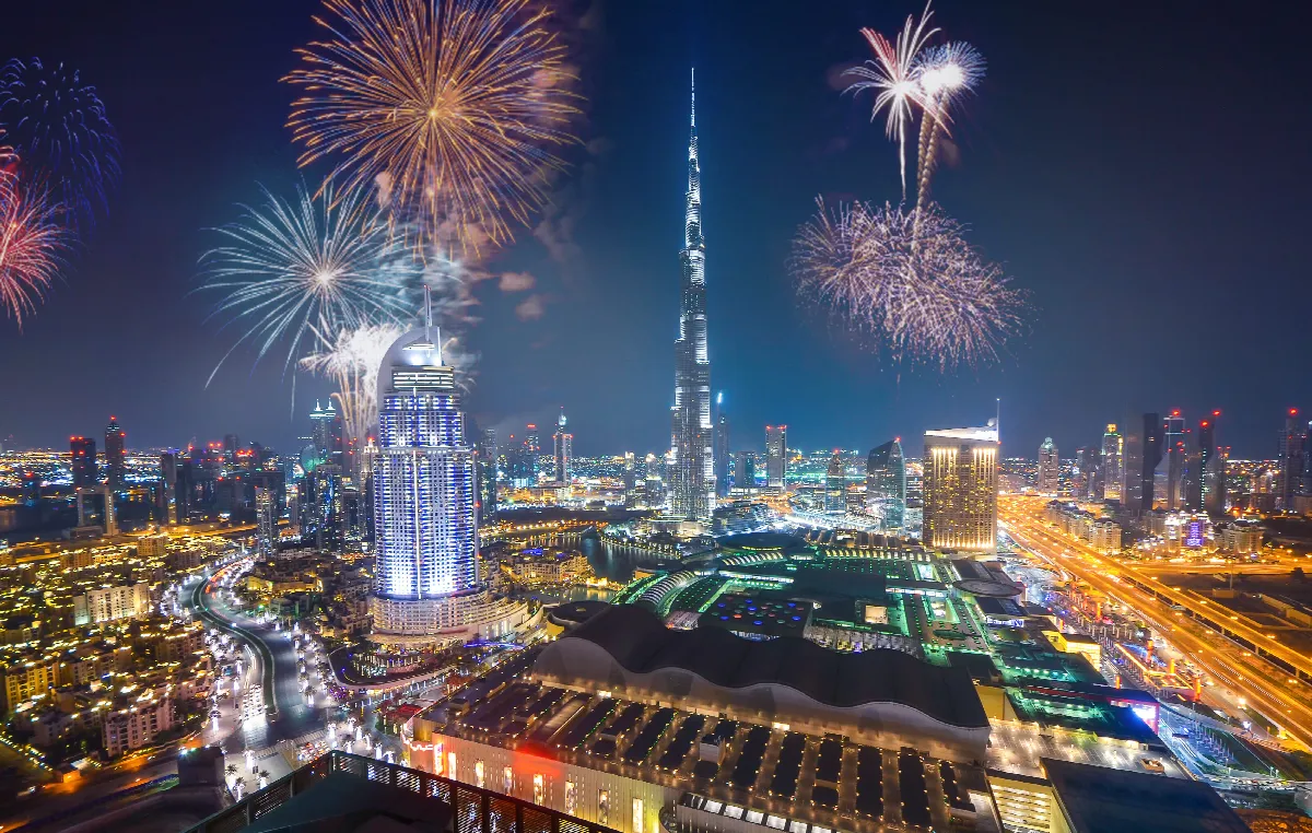 Fireworks Light Up Dubai's Sky