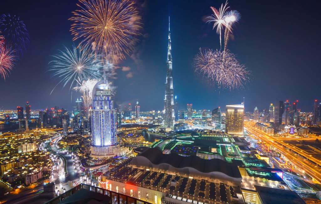 Fireworks Light Up Dubai's Sky