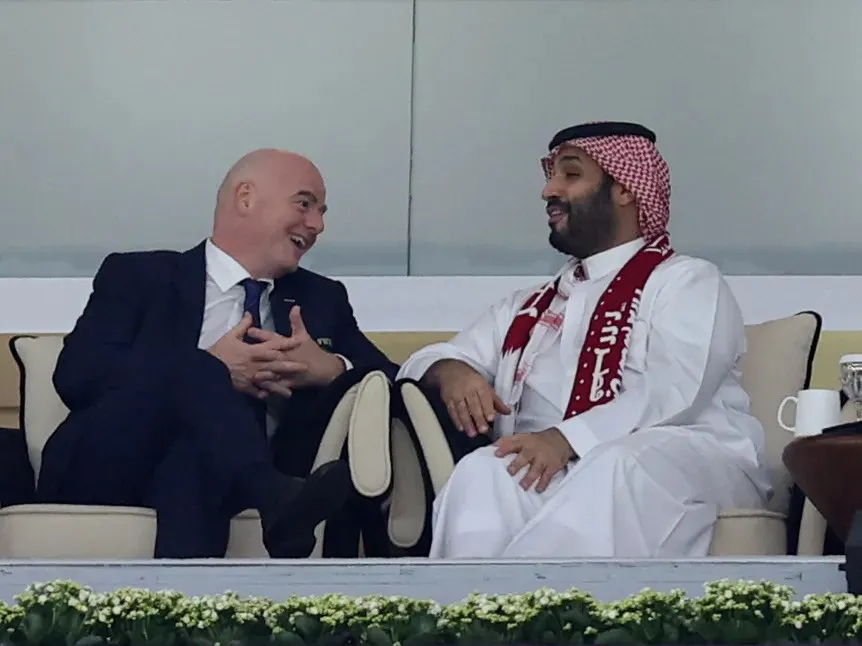Gianni Infantino and Crown Prince Mohammed bin Salman