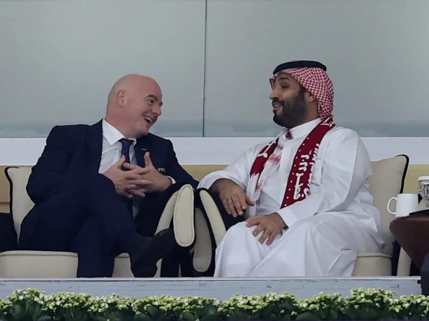 Gianni Infantino and Crown Prince Mohammed bin Salman