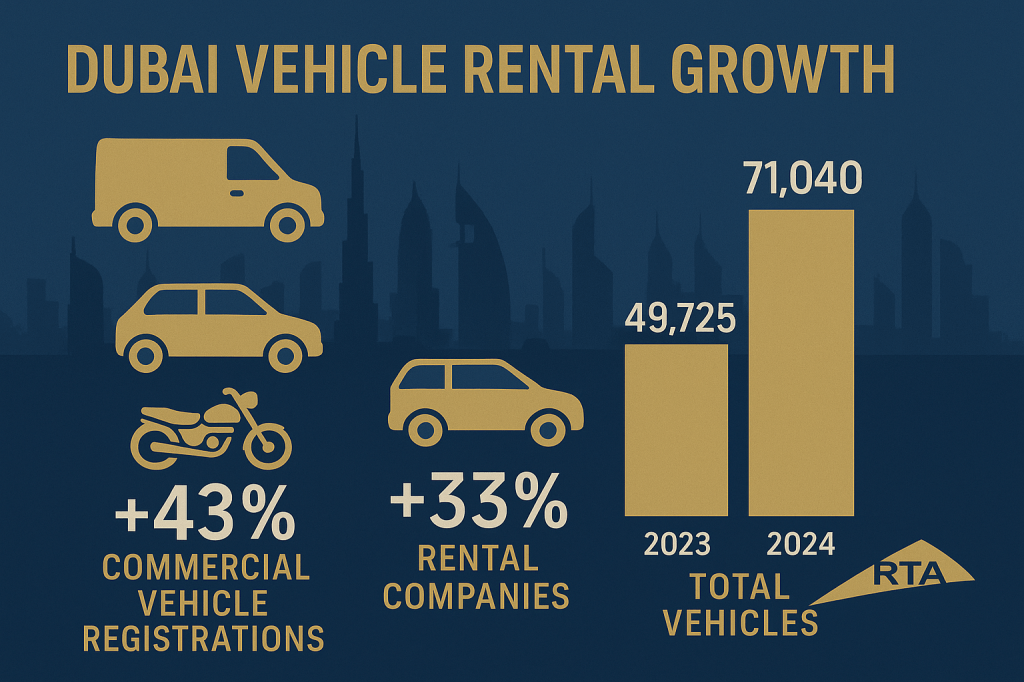 dubai vehicle rental growth numbers- illustration jobxdubai