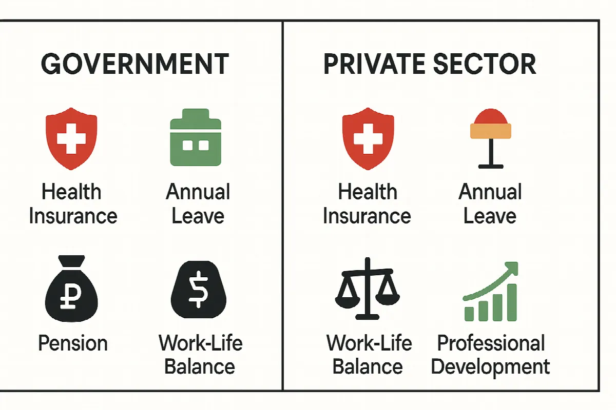 Visual representation of the comprehensive benefits package typically offered to Dubai government employees.