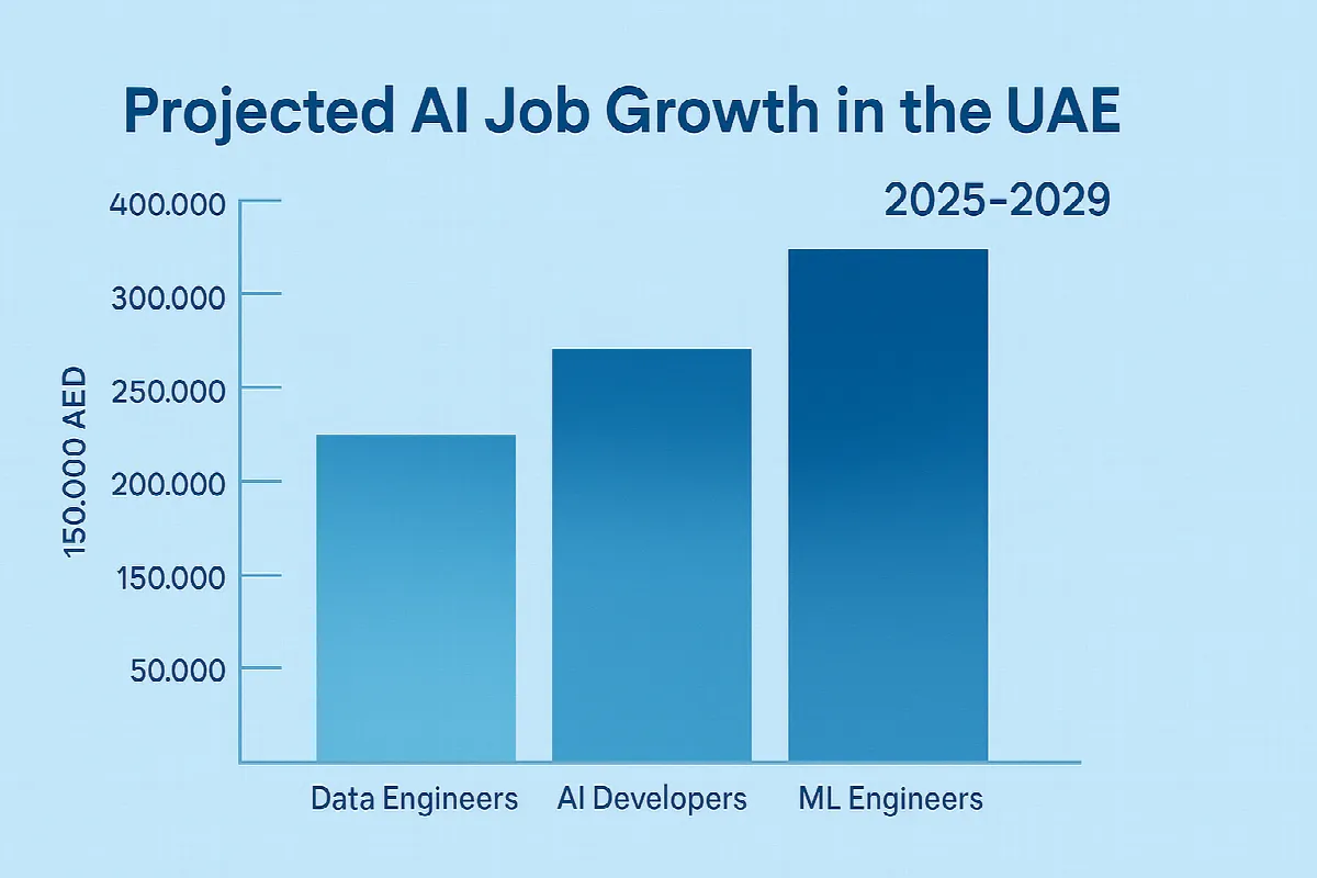 UAE AI job market growth projection chart showing employment opportunities and salary trends