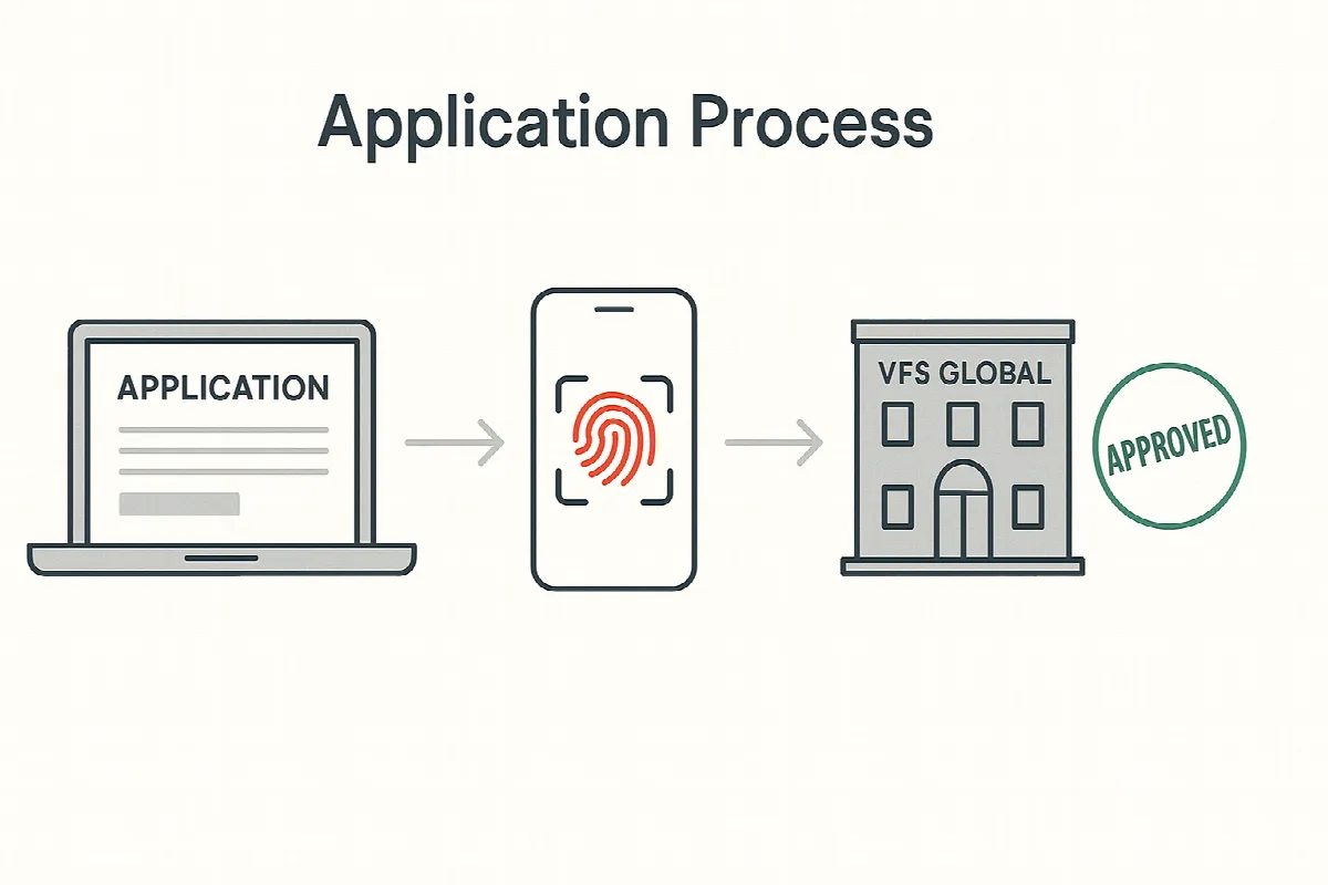 UK visa online application process showing digital submission and VFS Global biometric appointment for UAE residents