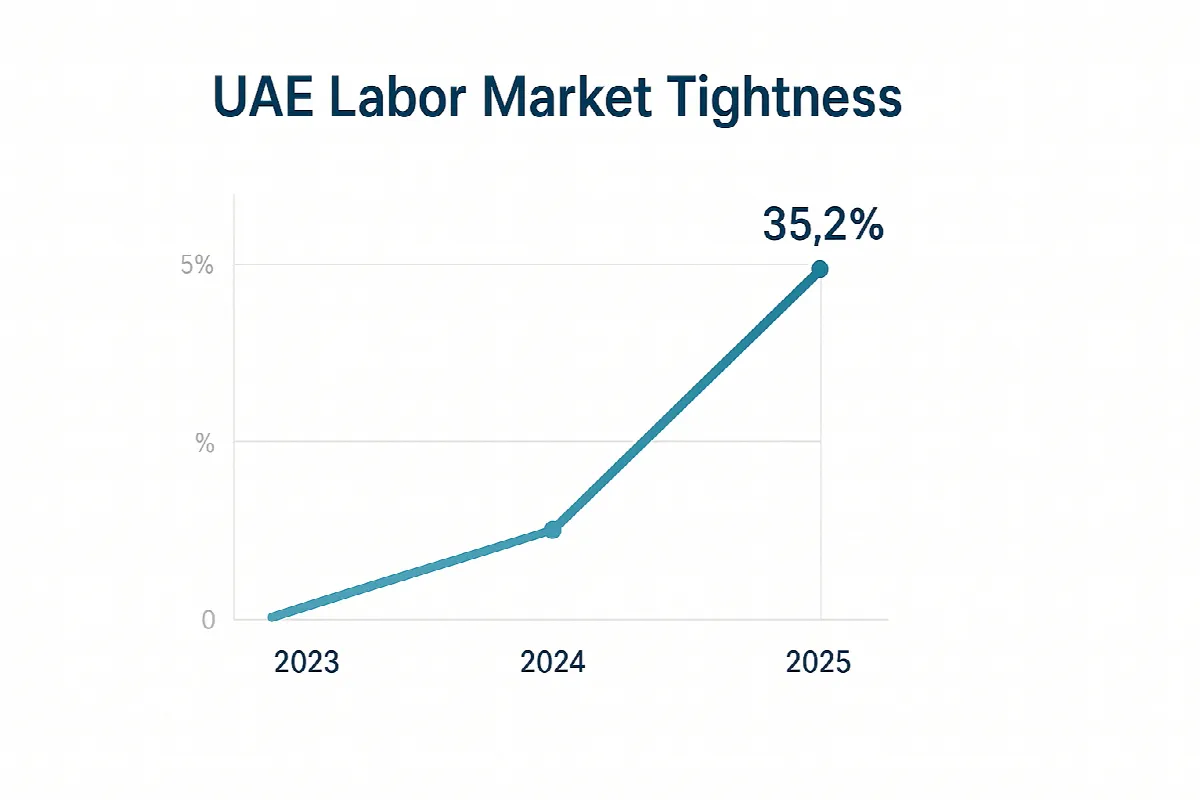 uae labour market tightness graph 2023-2025 , jobxdubai