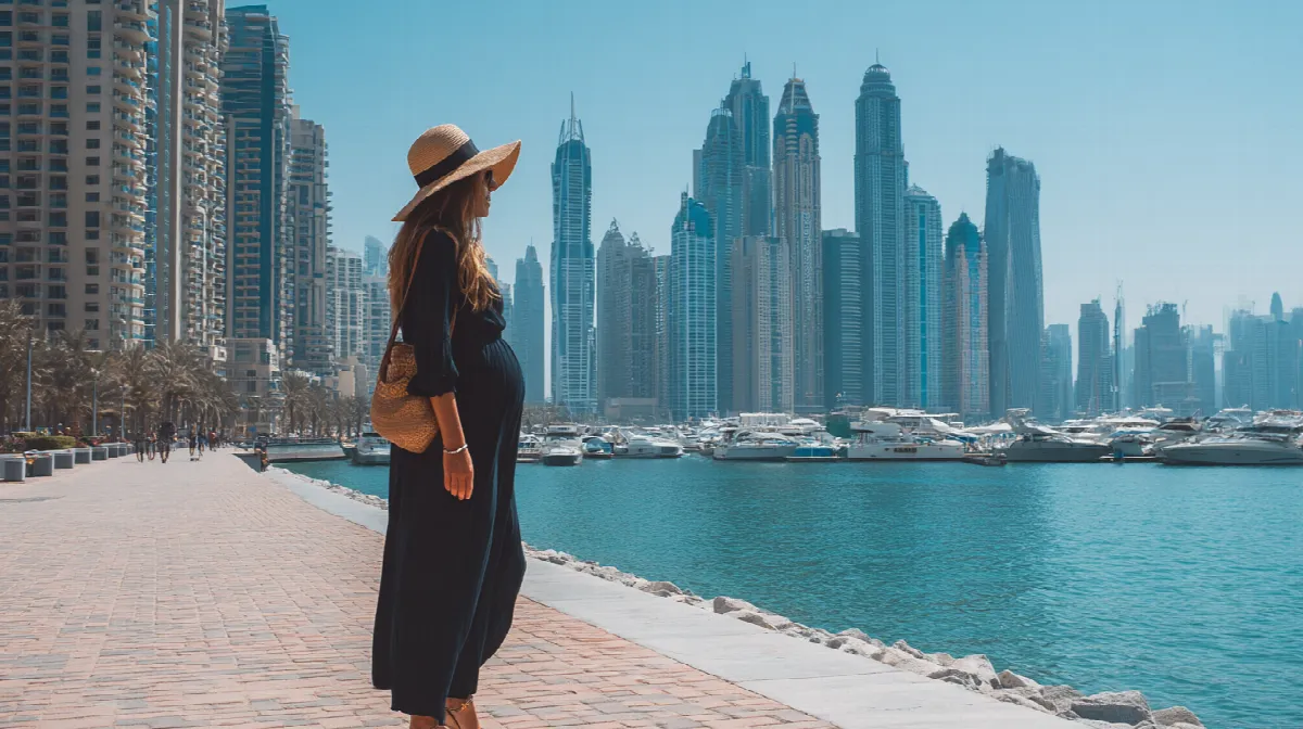 pregnan woman in dubai summer heat