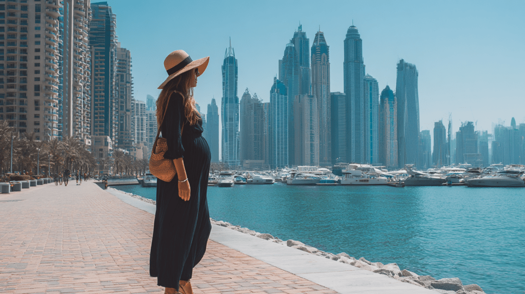 pregnan woman in dubai summer heat