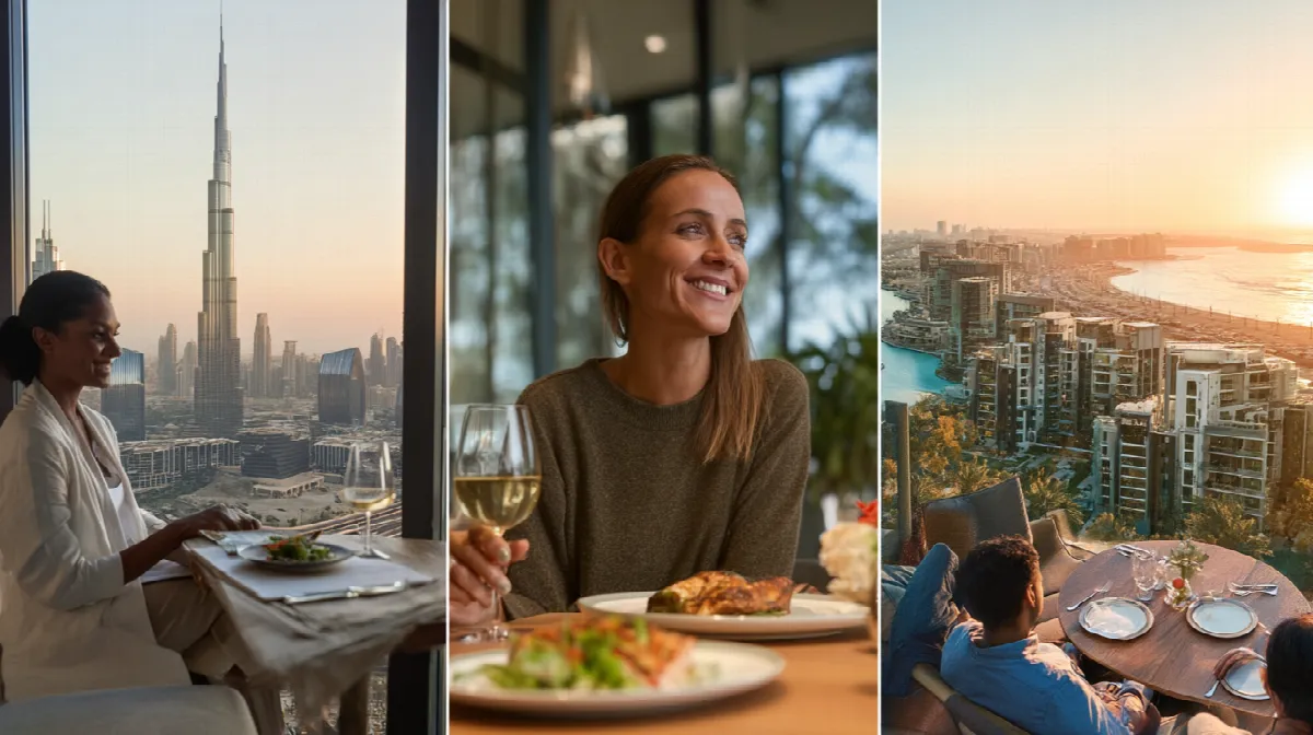 Different living situations in Dubai with a 30,000 AED salary: singles, couples, and families