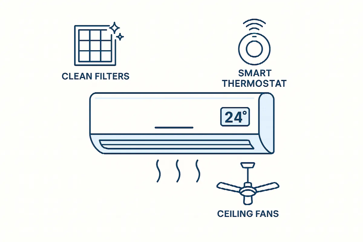 DEWA recommended air conditioning settings and energy-saving features for UAE summer
PlacementPlacement