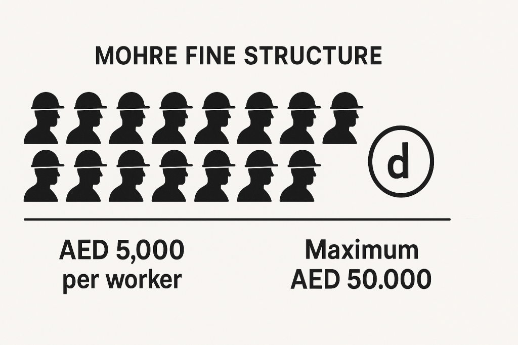 MoHRE fine structure chart for summer midday break violations