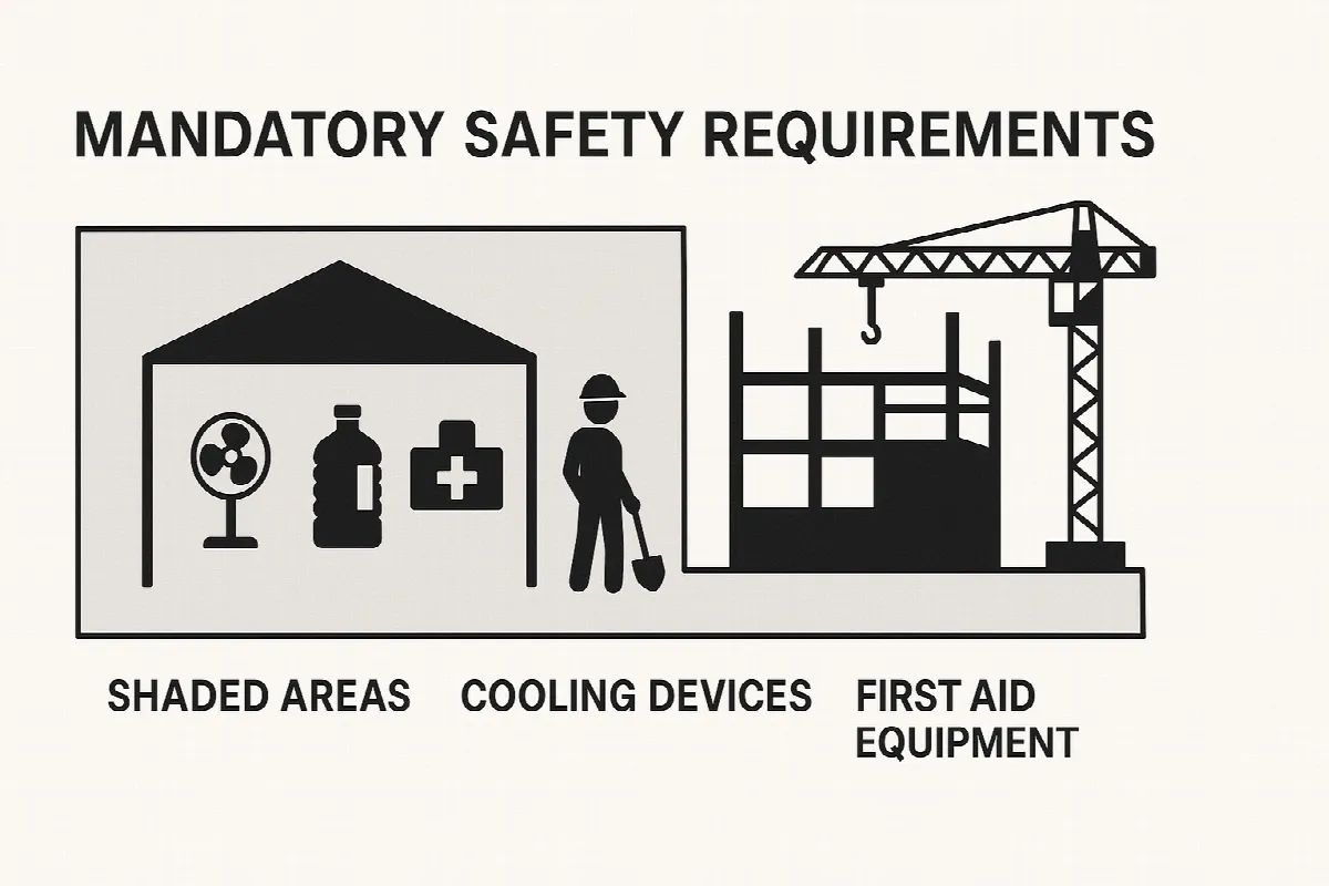 Construction site safety requirements during UAE summer midday break