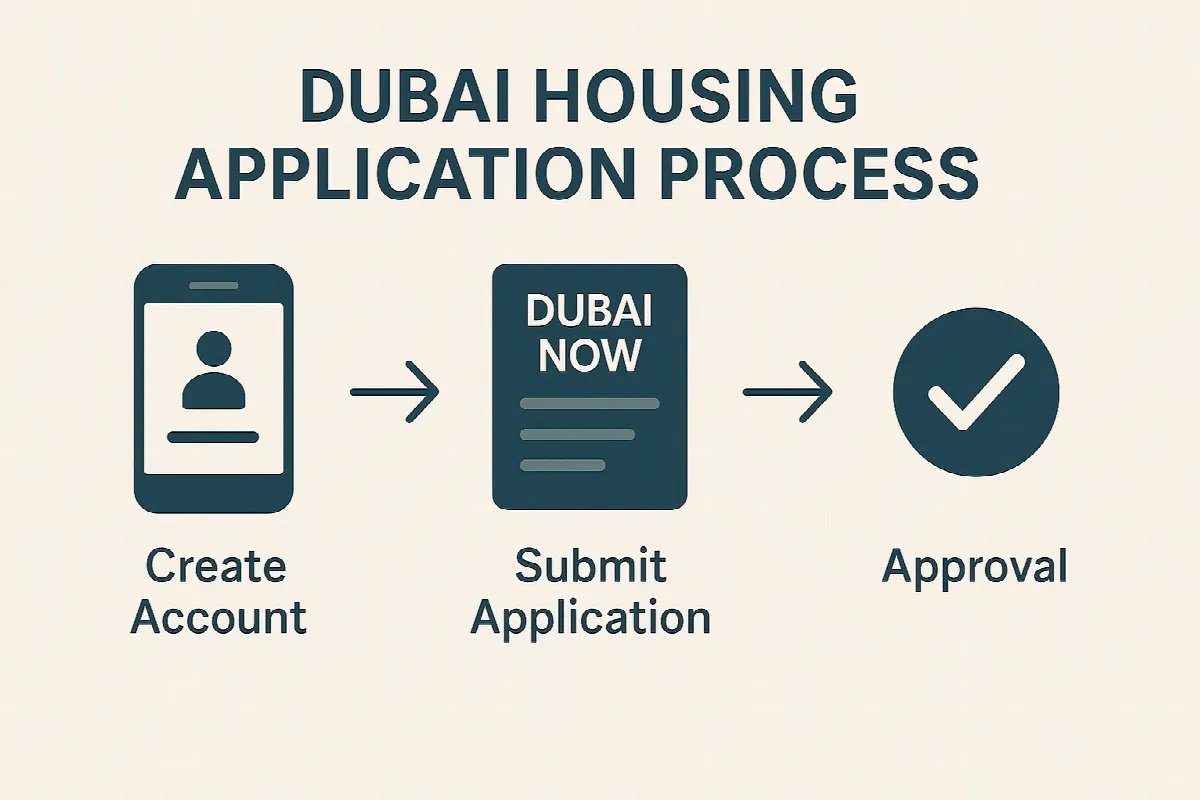 Dubai housing assistance application process flowchart