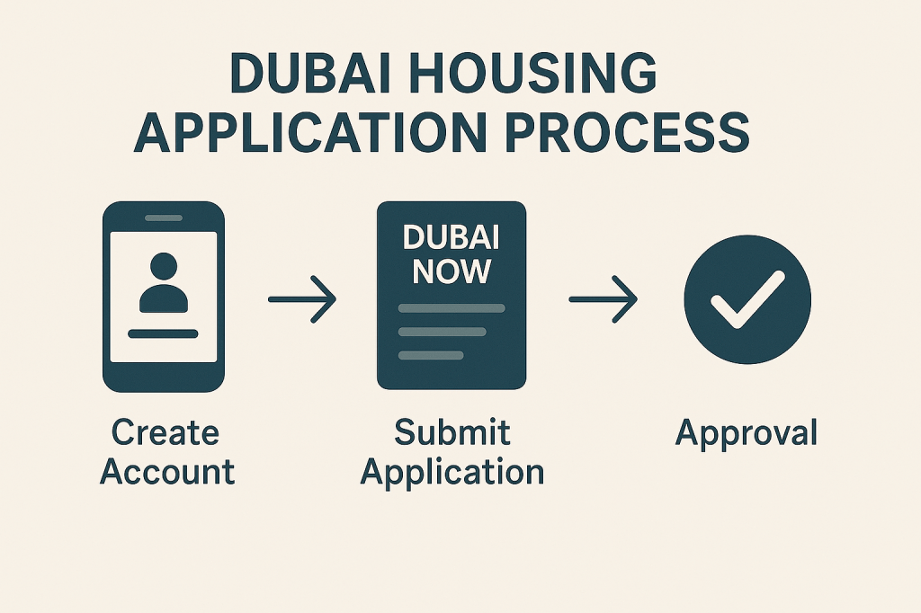 Dubai housing assistance application process flowchart