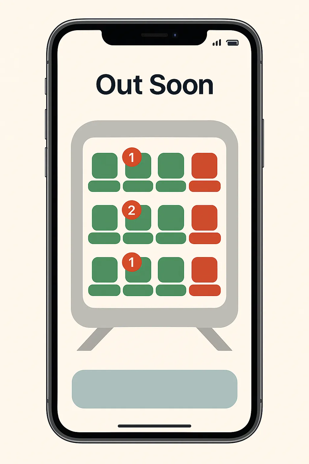 Out Soon app interface showing Dubai Metro seat availability notifications