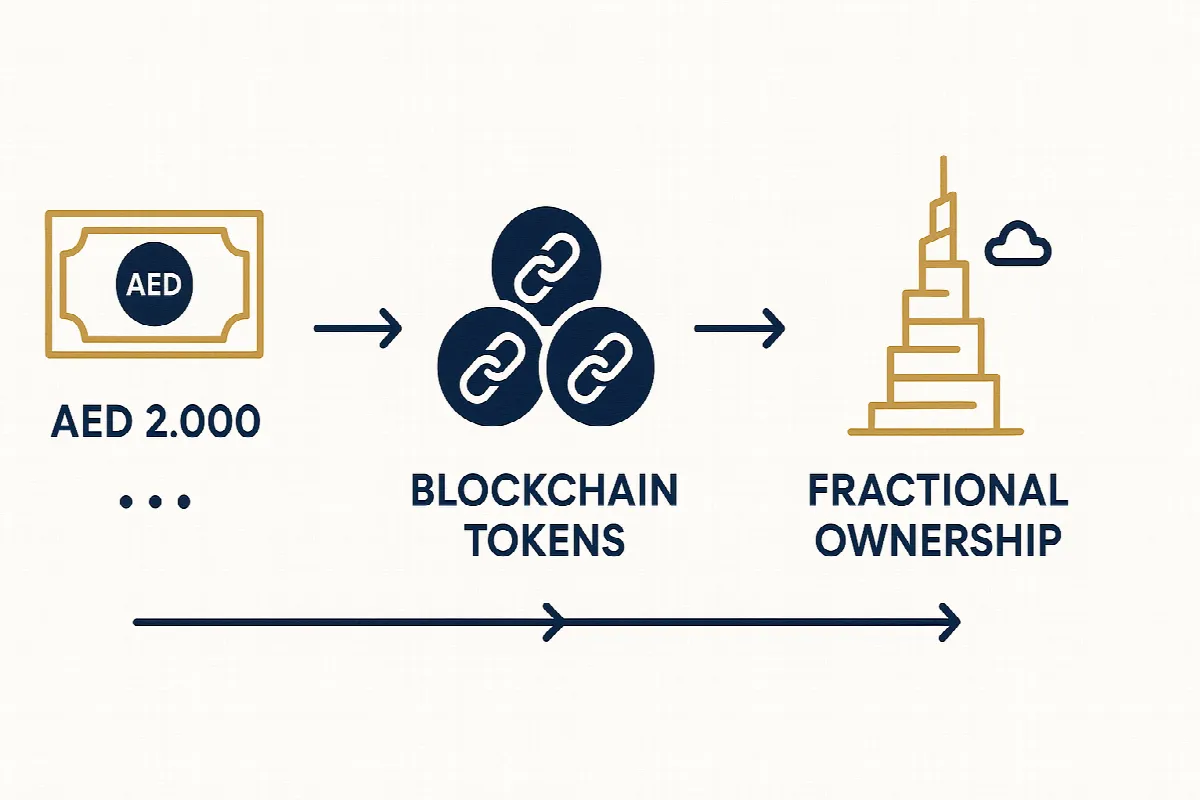 Property tokenisation investment process from AED 2,000 to blockchain ownership tokens