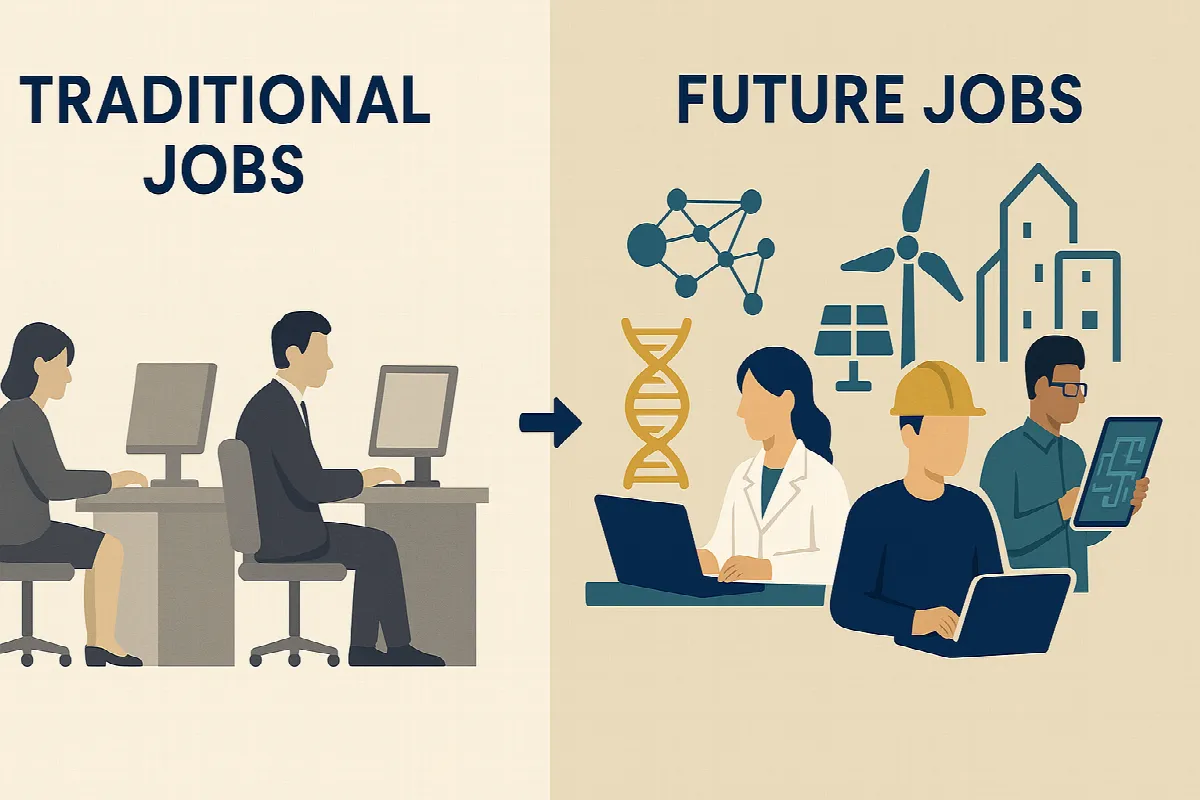 Comparison of traditional careers versus Dubai's future job opportunities