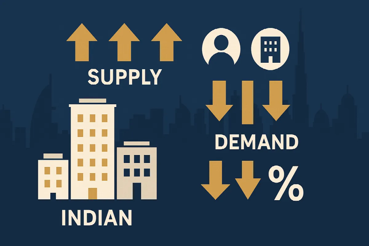 Dubai short-stay rental market supply and demand dynamics infographic