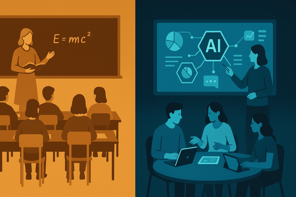 Comparison between traditional teaching methods and modern AI-integrated educational approaches