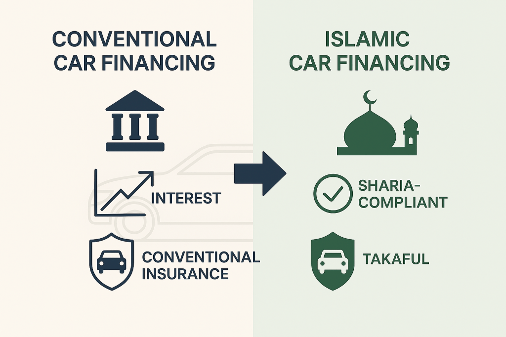 Islamic vs conventional car financing comparison UAE