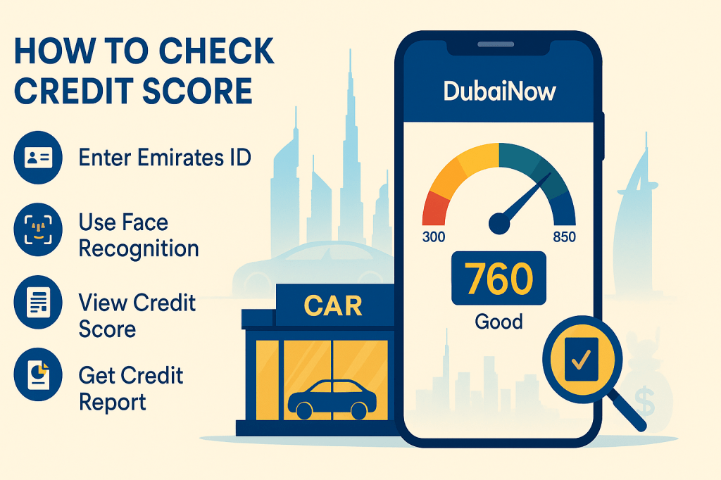 Step-by-step guide to check credit score using DubaiNow app UAE