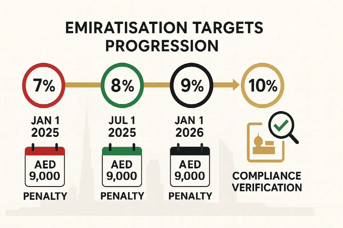 UAE Emiratisation targets timeline and compliance verification schedule 2025-2026
