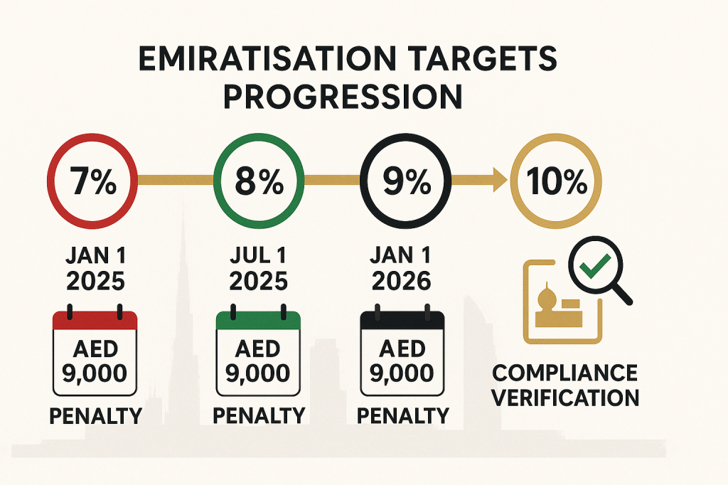 UAE Emiratisation targets timeline and compliance verification schedule 2025-2026