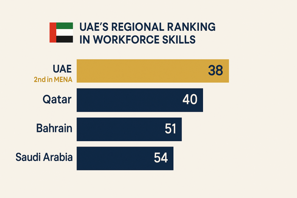 UAE regional workforce skills ranking infographic showing leadership position in MENA region