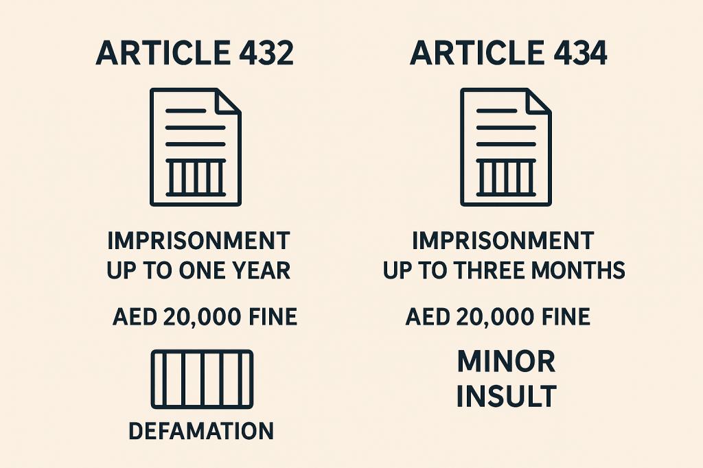 UAE Penal Code criminal penalties comparison chart for employee confidentiality breaches