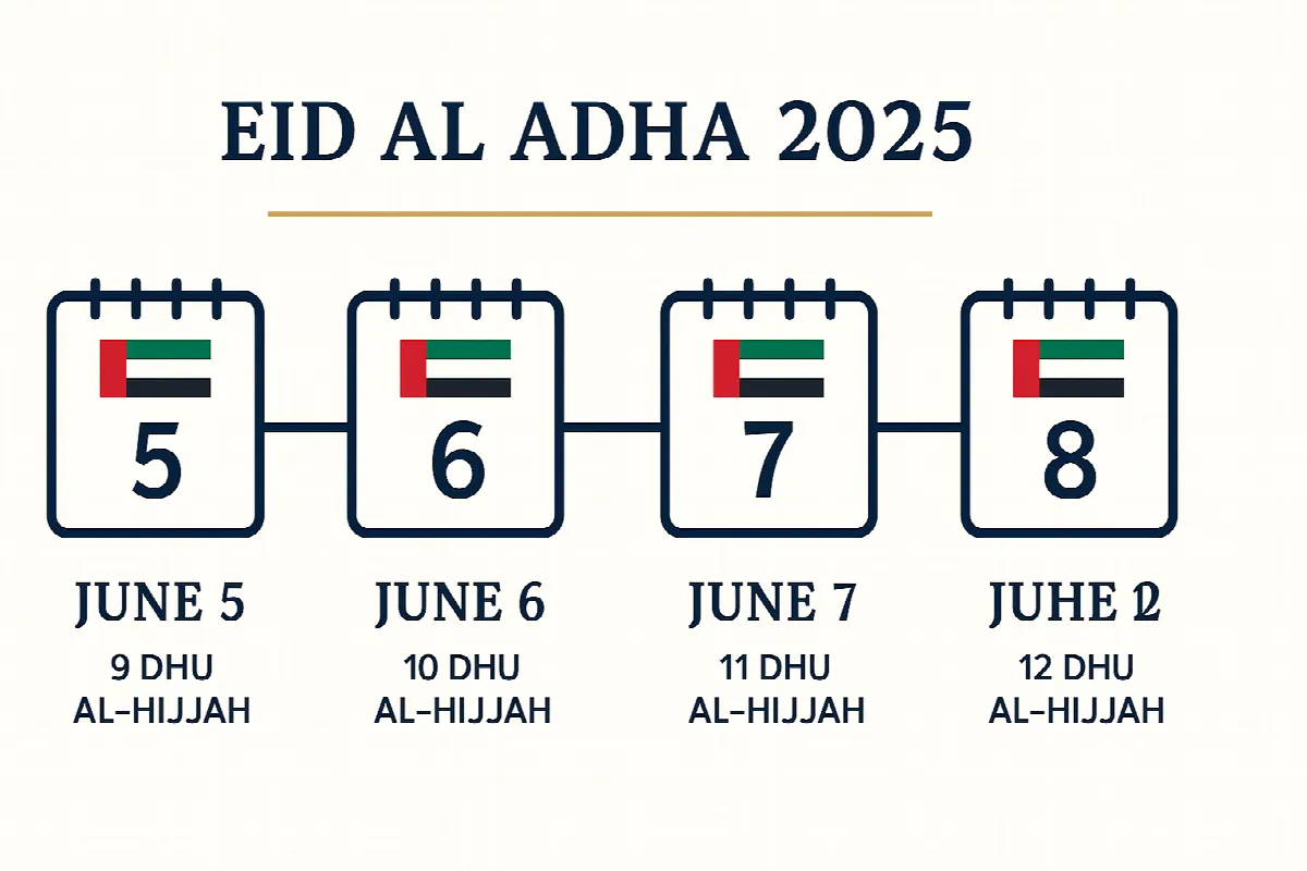 Eid Al Adha 2025 four-day holiday timeline for UAE workers
