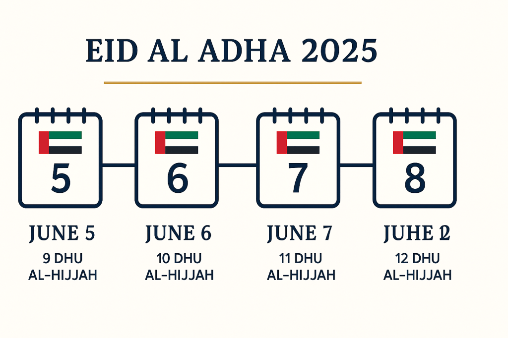 Eid Al Adha 2025 four-day holiday timeline for UAE workers