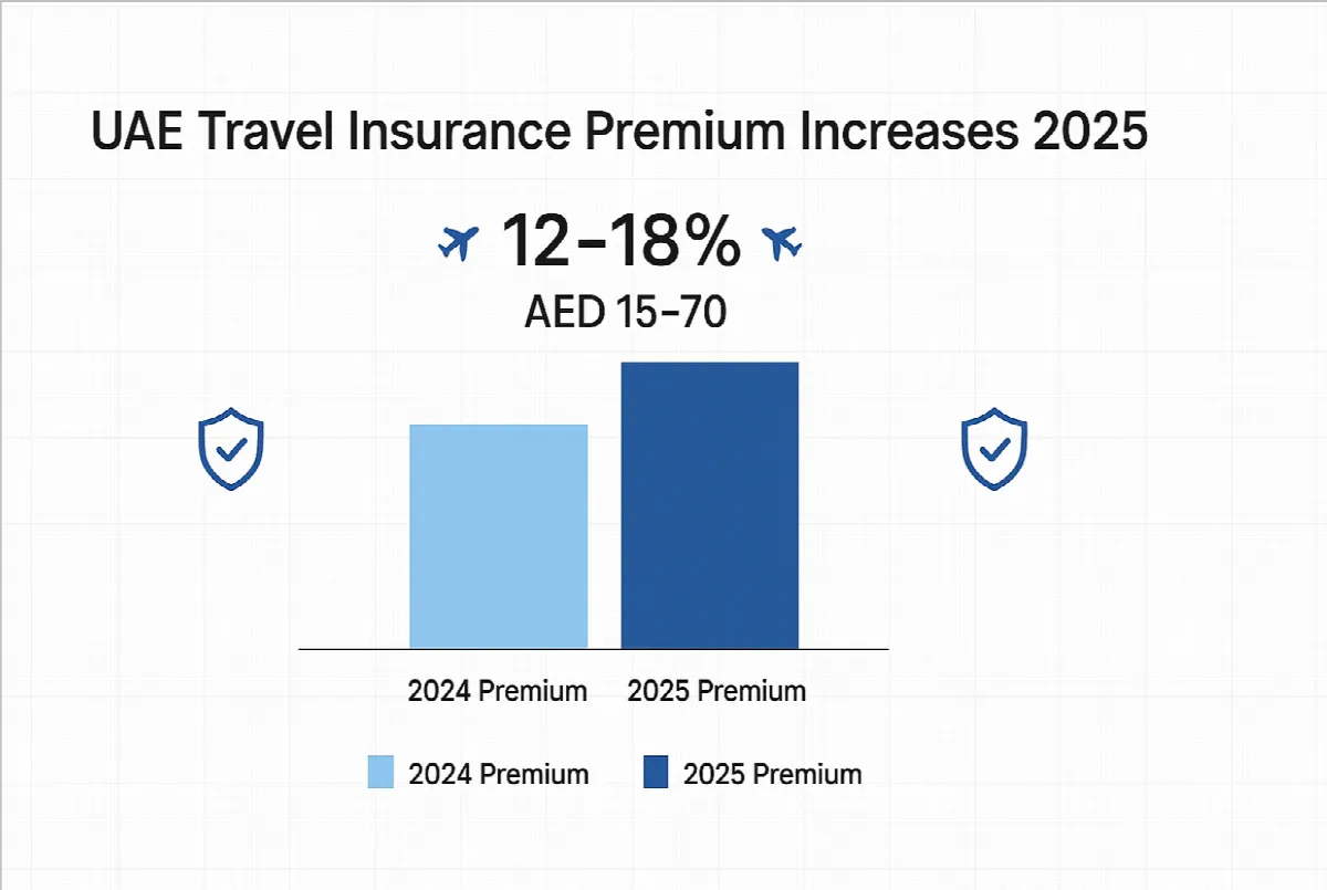 UAE travel insurance premium increase chart showing 12-18% yearly rise