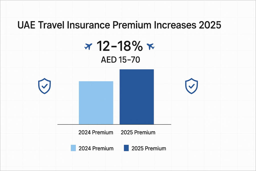 UAE travel insurance premium increase chart showing 12-18% yearly rise
