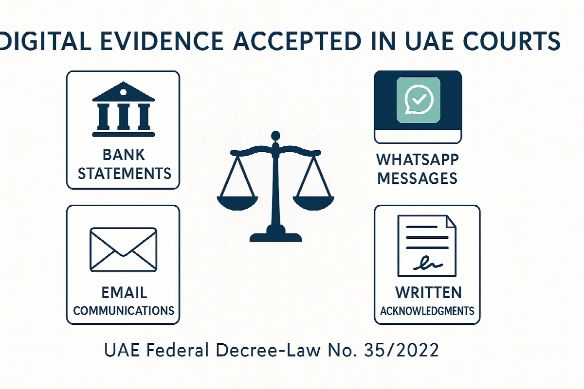 Types of digital evidence accepted in UAE legal proceedings