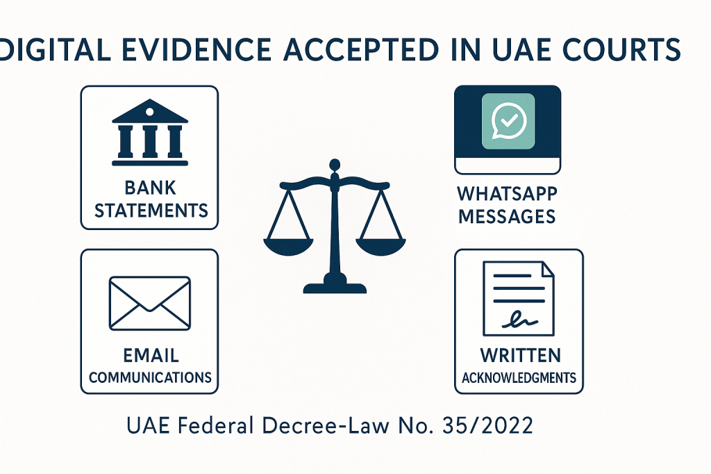 Types of digital evidence accepted in UAE legal proceedings