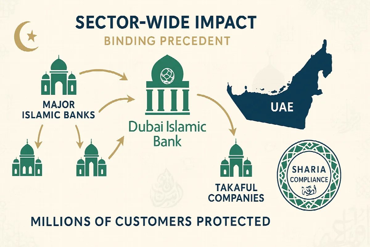UAE Islamic banking sector network showing widespread impact of Dubai Court ruling on institutions and customers