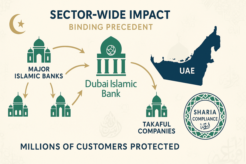 UAE Islamic banking sector network showing widespread impact of Dubai Court ruling on institutions and customers