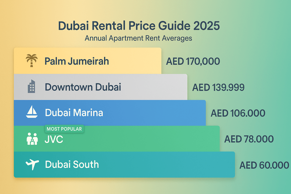 Dubai rental price comparison across different communities 2025