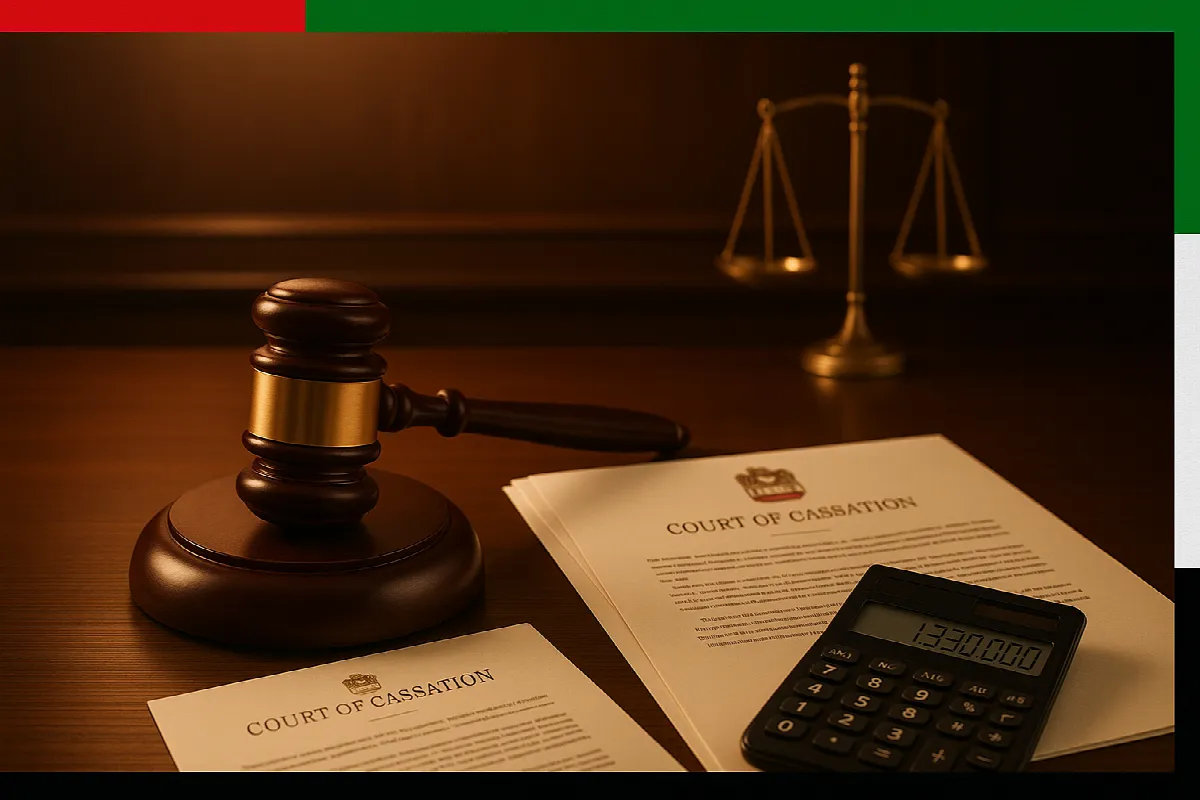 UAE Court of Cassation gavel and legal documents representing employee salary case victory
