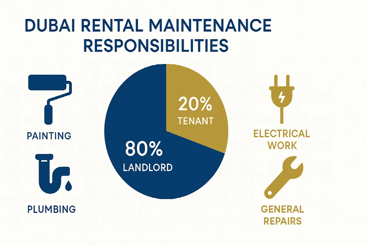 Dubai rental law maintenance responsibilities chart