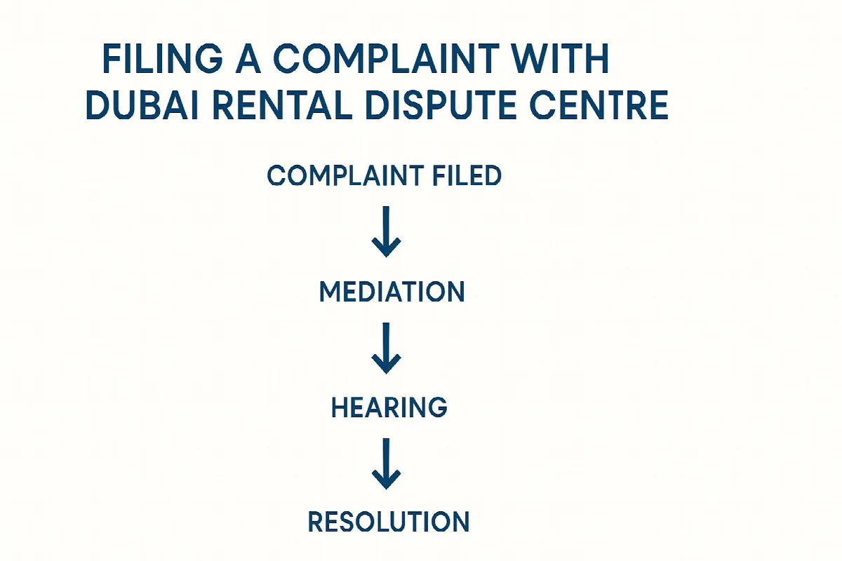 Dubai Rental Dispute Centre complaint process flowchart