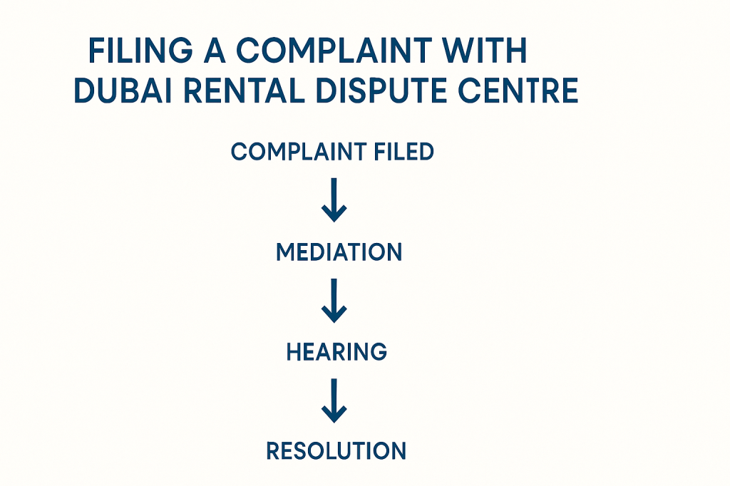 Dubai Rental Dispute Centre complaint process flowchart