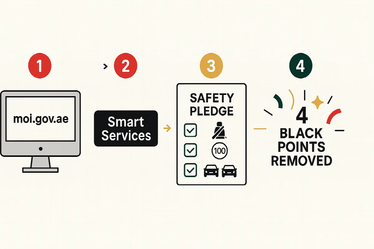 Step-by-step guide to remove 4 black points from UAE driving licence through Accident-Free Day initiative
