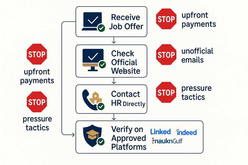 Step-by-step process for verifying legitimate education job opportunities in UAE
