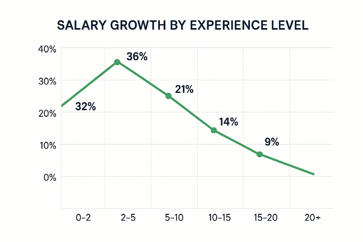 Dubai salary growth chart by years of experience