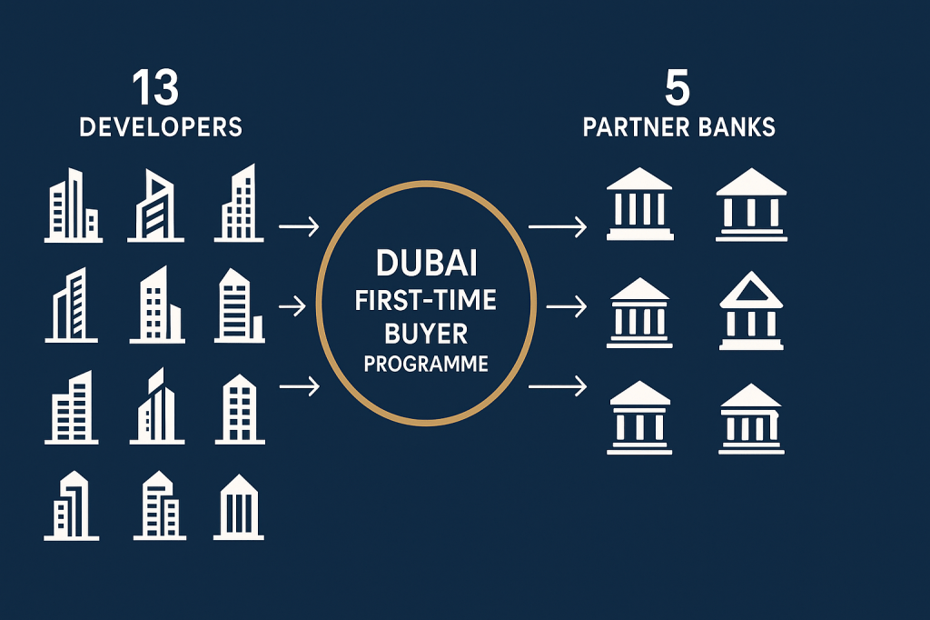 Dubai first-time buyer programme participating developers and banks partnership structure