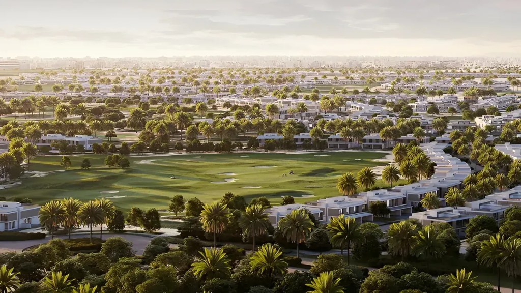 Dubai Hills Estate master-planned community showing schools, parks, mall and integrated family amenities