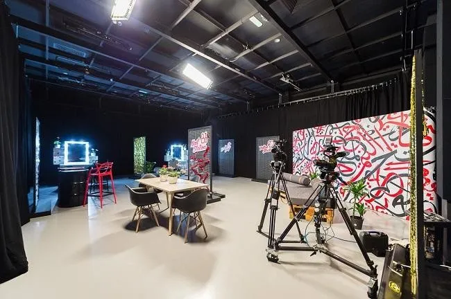 Modern YouTube Academy training facility in UAE with diverse creators learning content production
