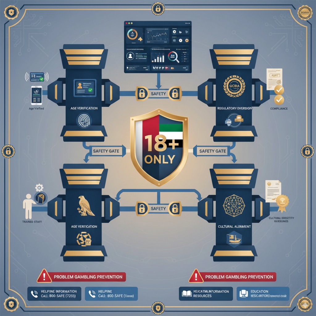 UAE Lottery responsible gaming framework showing protection measures and oversight systems