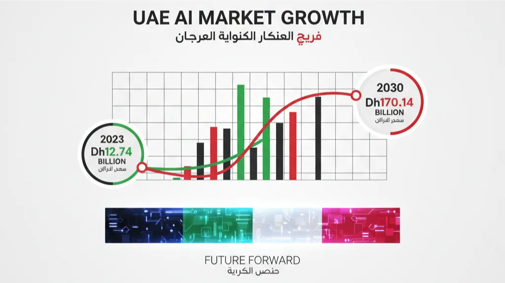 UAE AI market growth projection infographic 2023-2030